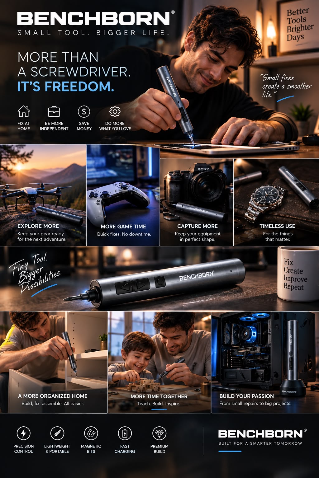BENCHBORN™ 29-in-1 Precision Electric Screwdriver Kit